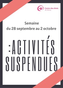 Annulation temporaire activités