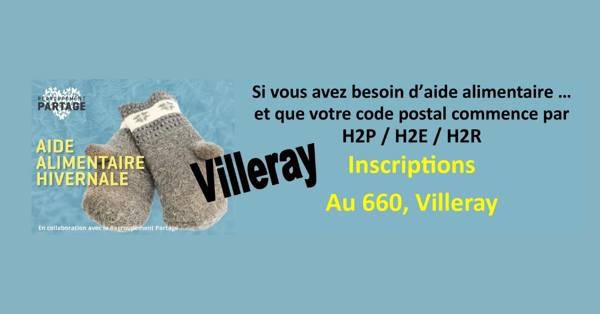 Regroupement PARTAGE : Aide alimentaire HIVERNALE – Villeray