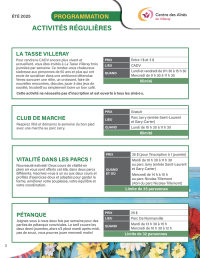 Programmation CADV Été 2025