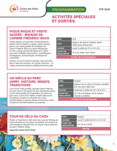 Programmation CADV Été 2025