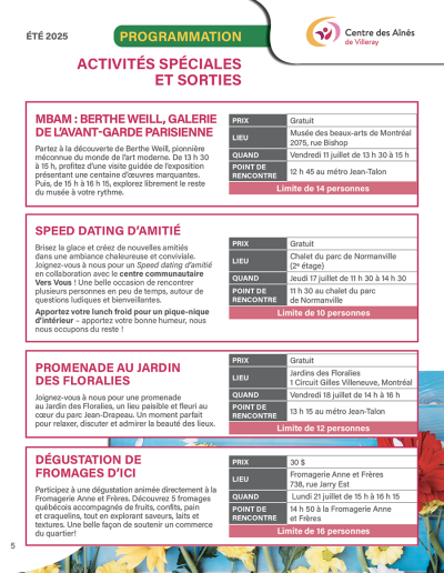 Programmation CADV Été 2025