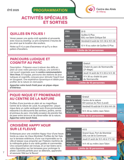 Programmation CADV Été 2025